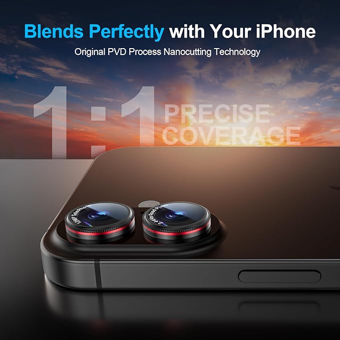 X-it 2-Pack Camera Lens Protector for iPhone 17/16/16 Plus, [Shatterproof & Impact Resistant] 9H High-Alumina Tempered Glass, Anti-Scratch, Dustproof, Strong Adsorption, Case Friendly, Ultra HD Clear