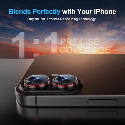 X-it 2-Pack Camera Lens Protector for iPhone 17/16/16 Plus, [Shatterproof & Impact Resistant] 9H High-Alumina Tempered Glass, Anti-Scratch, Dustproof, Strong Adsorption, Case Friendly, Ultra HD Clear