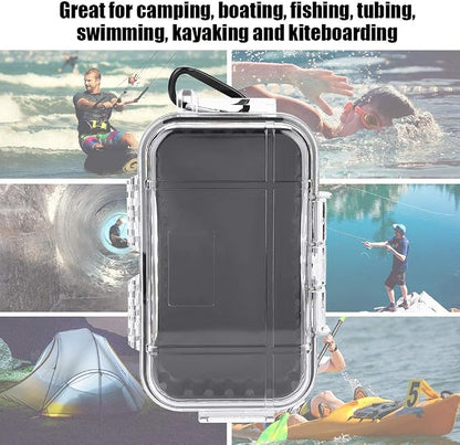 Tiiyee Small Waterproof Storage Case, Outdoor Survival Waterproof Dry Box Protective Case Shockproof Airtight Carry Box Container Floating Hard Shell for EDC Tools Phone Keys Watches Travel Fishing
