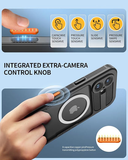 Lanhiem Magnetic for iPhone 17 Case, Built-in Privacy Screen Protector, IP68 Waterproof Dustproof Case, Compatible with MagSafe, Anti-Spy Full Body Phone Case for iPhone 17 6.3", Black