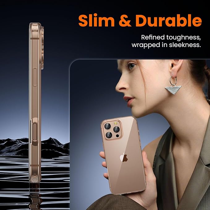 3 in 1 for iPhone 16 Pro Case Clear,[Yellowing-Resistant Acrylic Back] Screen Protector *1 & Camera Lens Protector*1, Shockproof for iPhone 16 Pro Phone Case 6.3 inch Clear