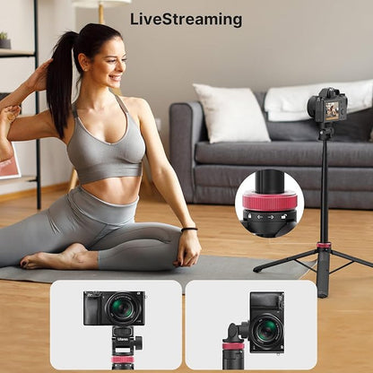 ULANZI MT-71 57.48 inch Extendable Selfie Stick, Phone Tripod for Go P-r-o w Smartphone Clamp Extension Pole, Compatible with DJI OSMO 360/OSMO Pocket 3/Insta 360 x 5/Xtra/Sony/Canon/Nikon/Cameras