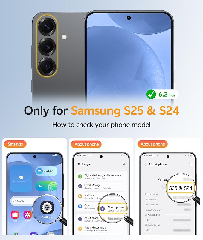 FNTCASE for Samsung Galaxy S25/S24 Case, Fit for Magsafe, Screen Protector | Translucent Matte Magnetic Back, 14FT Military Grade Drop Protection, Shockproof Protective Phone Cover, Blue