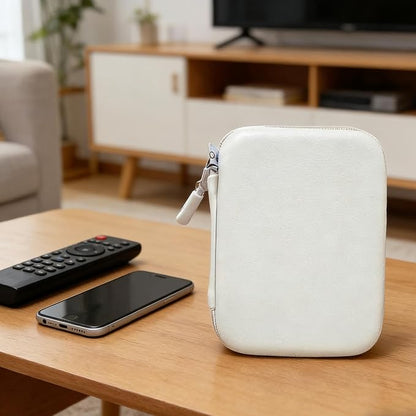 Charger Case,Mini Cable Organizer Cases,Pouch Case Bag,Small Charger Organizer,Waterproof Travel Storage Carrying Bag for USB Drives,Power Adapter,Earphones,Cords etc,Single-Layer,White