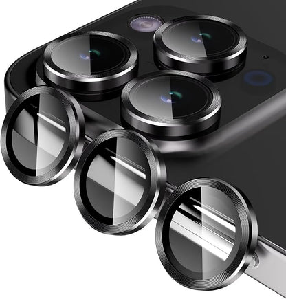 Jeluse 3X2 Pack Camera Lens Protector for iPhone 16 Pro Max/iPhone 16 Pro/iPhone 15 Pro Max/iPhone 15 Pro/iPhone 14 Pro Max/iPhone 14 Pro, 9H Tempered Glass Screen Protector Cover [Alignment Kit]