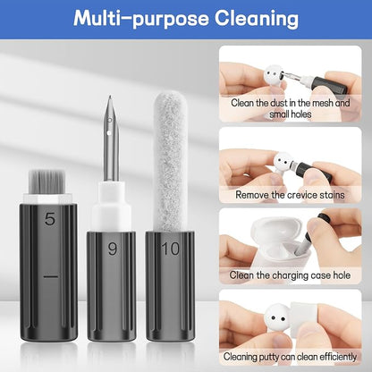iPhone Cleaning Kit CleaniKu Phone Cleaner - iPhone Charging Port Cleaning Tool, Multi-Tool Phone Repair Restore with Speaker Cover, USB C Cleaning Kit for Lightning Cables,Connectors,Speakers,Airpod