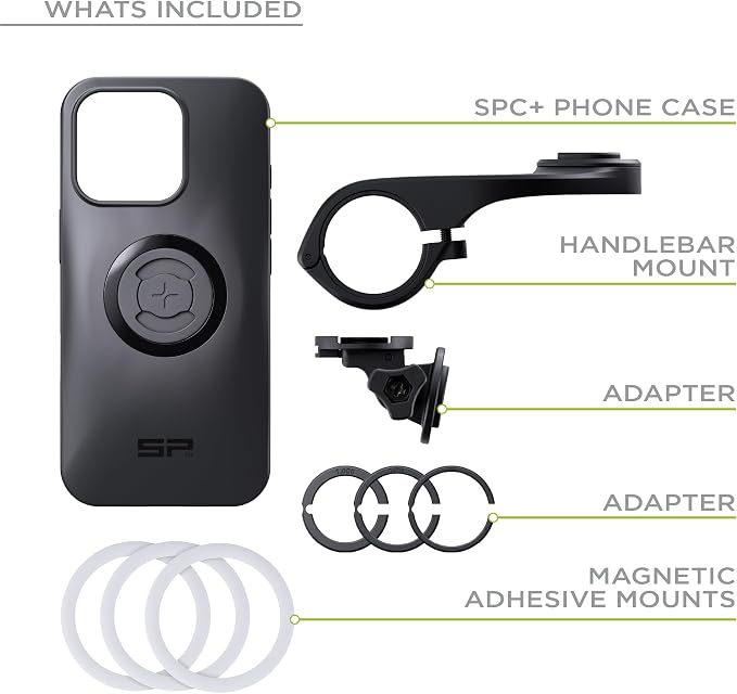 SP CONNECT Road Bike Bundle | SPC+ | Compatible with Samsung S20 | Bike Phone Mount | Bicycle Accessories and Bike Phone Holder | Cell Phone Holder Black