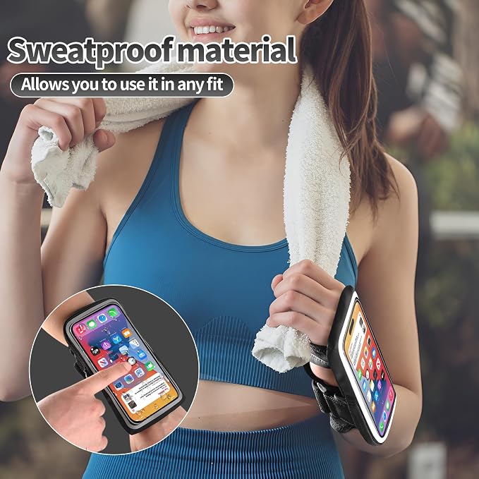Wristband Phone Holder for Running, Forearm Armbands, Running Armband with Card Slot for iPhone Pro Max Plus (16/15/14/13/12/11/X/XR), for Galaxy S24/S10, Cell Phone Holder Up to 7.0'' Phone