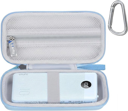 Case for VRURC for VEGER for charmast Portable Power Bank Built-in Cables - Travel Protective Carrying Storage Bag (Case Only) (Blue)