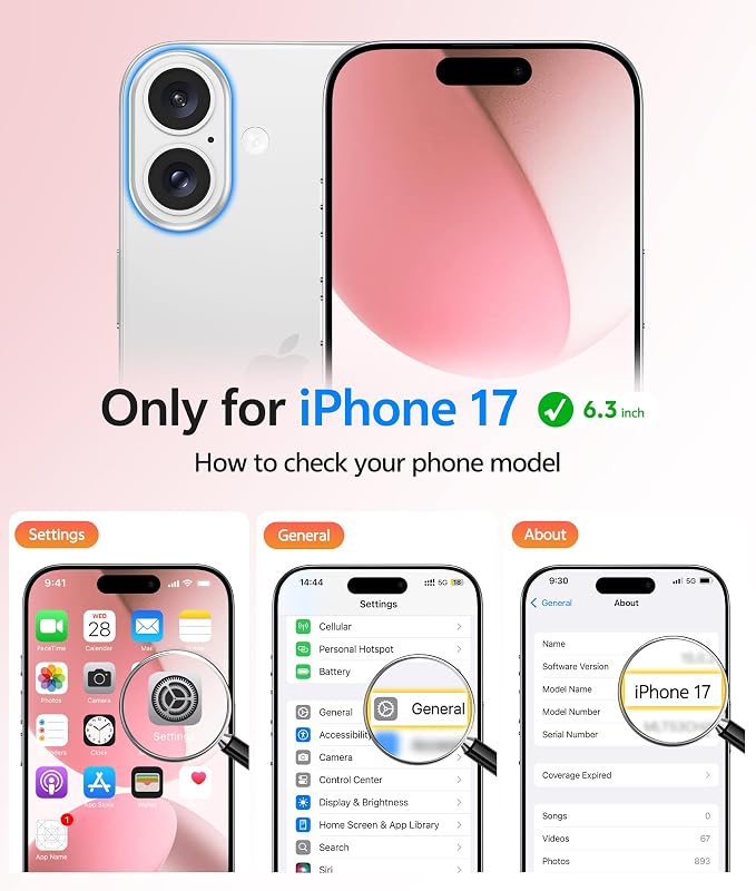 FNTCASE for iPhone 17 Case: [Compatible with Magsafe] Translucent Matte Cases with [Full Camera Protection] [Screen Protector] Military Grade Shockproof Protective Phone Cover - Light Pink