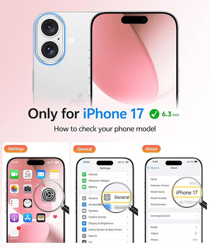 FNTCASE for iPhone 17 Case: [Compatible with Magsafe] Translucent Matte Cases with [Full Camera Protection] [Screen Protector] Military Grade Shockproof Protective Phone Cover - Light Pink