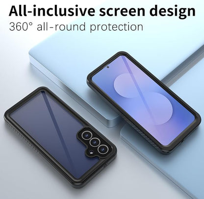 for Samsung Galaxy S25 FE Case, IP68 Waterproof Dustproof Case, [Built-in Screen Protector] Full Body Heavy Duty Rugged Phone Cover for Galaxy S25FE 6.7 inch Black