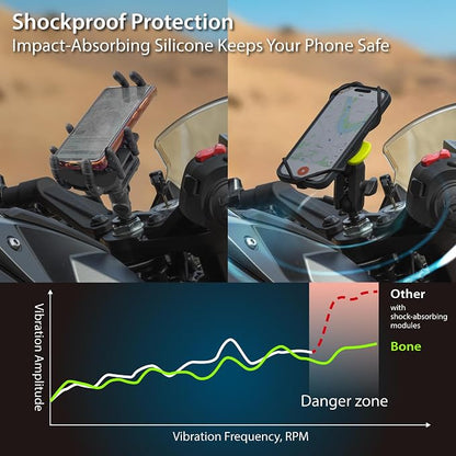 BONE Moto Tie Connect Kit 3 - Fork Stem, Magnetic Motorcycle Phone Mount, Detachable & 360° Rotatable, Heavy Duty & Shock-Absorbing Scooter iPhone Holder for 4.7"–7.2" Smartphones (Fork Stem)