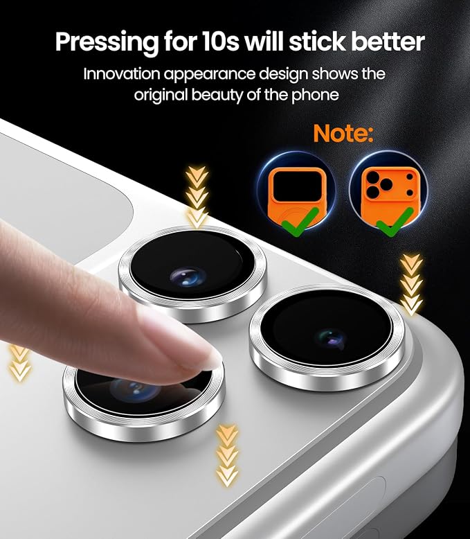 iGluz 2 Pack Anti-Reflection Camera Lens Protector for iPhone 17 Pro Max/iPhone 17 Pro [98% Transmittance][1-Step Installation][Strong Adsorption] 9H Shatterproof Tempered Glass-Silver