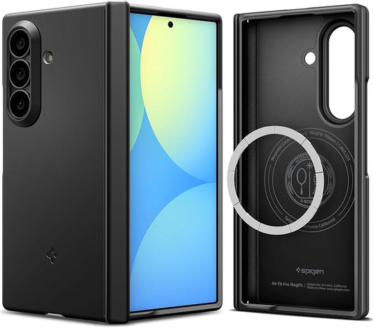 Spigen Air Fit Pro MagFit for Galaxy Z Fold 8 Ultra Case, Black | Qi2 Certified, PU Hinge Protection, Air Cushion Tech, Compatible with MagSafe, Ultra Thin Case, Camera Plateau Protection