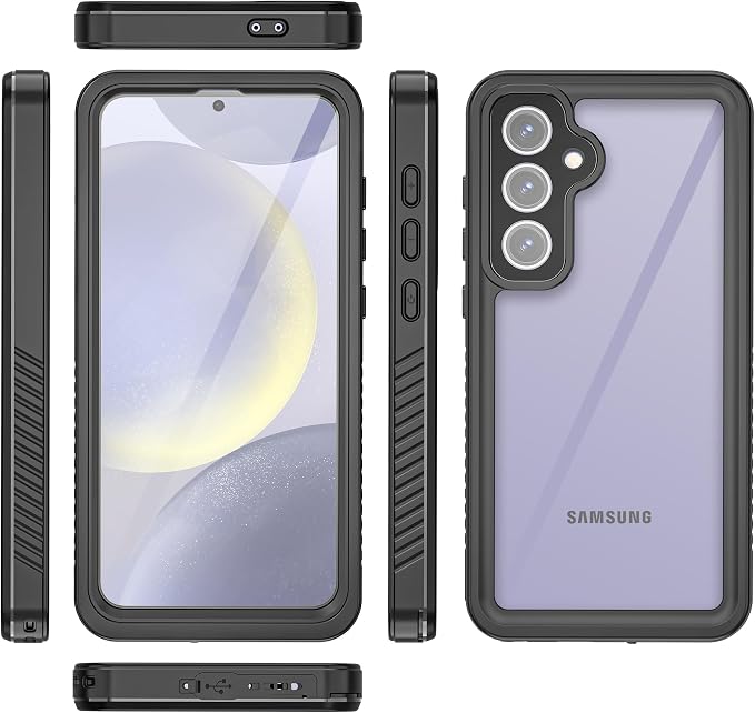 for Samsung Galaxy S24 FE Case, IP68 Waterproof Dustproof Case, [Built-in Screen Protector] Full Body Heavy Duty Rugged Phone Cover for Galaxy S24FE 6.7 inch Black