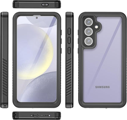 for Samsung Galaxy S24 FE Case, IP68 Waterproof Dustproof Case, [Built-in Screen Protector] Full Body Heavy Duty Rugged Phone Cover for Galaxy S24FE 6.7 inch Black