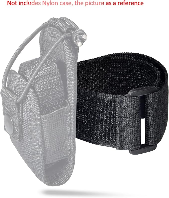 HYS Adjustable Elastic Armband Strap Bundle for Universal Silicone, Leather, Nylon Holster Case with Armband Slots (Black, 1)