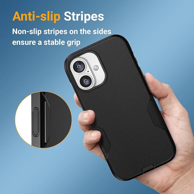 jaroco for iPhone 17 Case [Heavy Duty Protection][Compatible with MagSafe][Military Grade Drop Protection][Shockproof] with Non-Slip Removable Phone Cover 6.3''-Black