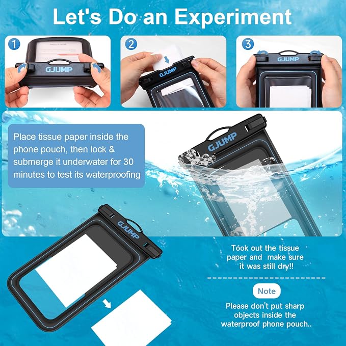 Waterproof Phone Pouch Floating 2 Pack, IP68 Dry Bag Compatible with iPhone 17 16 15 14 Pro Max, Underwater Phone Case for Snorkeling Beach Swimming Cruise Travel Essentials
