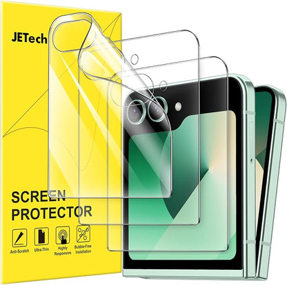 JETech Front Screen Protector for Samsung Galaxy Z Flip 7 FE/Flip 6, 3-Pack | Full-Coverage PET Film, HD Clear, Case-Friendly Design