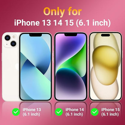 jaroco for iPhone 13 Case & iPhone 14 Case & iPhone 15 Case [Heavy Duty Protection][Compatible with MagSafe][Military Grade Drop Protection][Shockproof] with Non-Slip Removable Phone Cover 6.1''-Pink