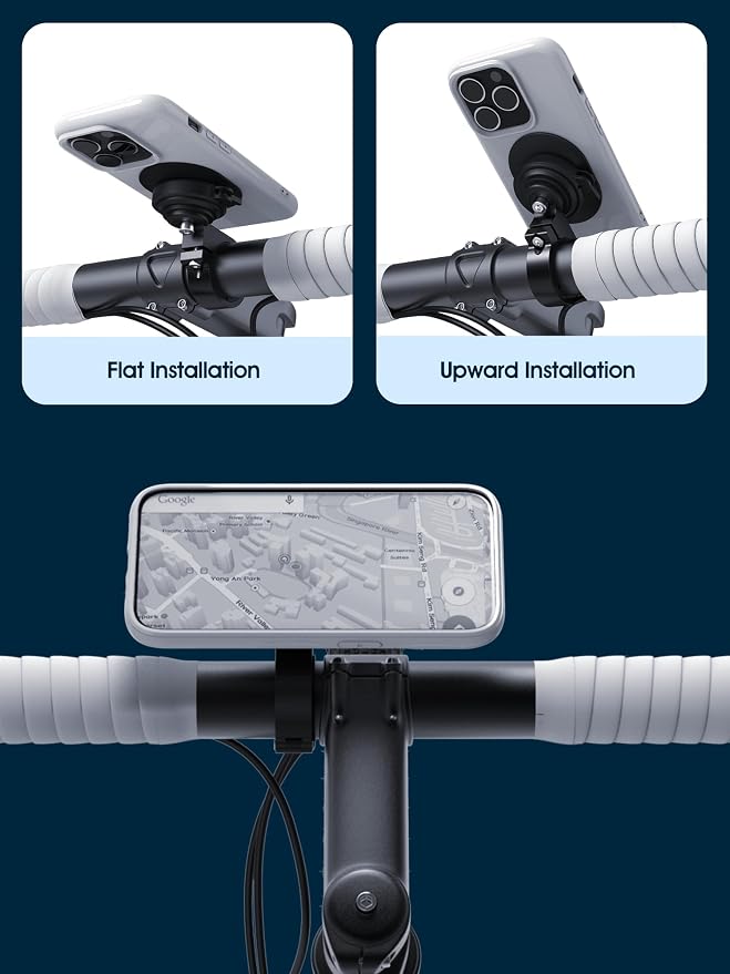 sincetop Bike/Motorcycle Phone Mount - Series Q [ Quad ] - Bicycle Handlebar Aluminum Cell Phone Holder - Quick Lock & Release - Compatible with Moto/Mountain/Road/Electric Bikes, and Scooters