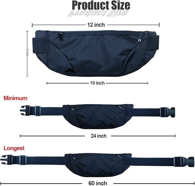 Waterproof Running Belt Bag Waist Pack,Sport Fanny Pack Pouch for Men Women,Runners Phone Holder for iPhone 17 16 15 14 13 12 11 Pro Max XS XR X 8 Plus Galaxy,Workout,Jogging,Exercise,GYM,Dog Walking