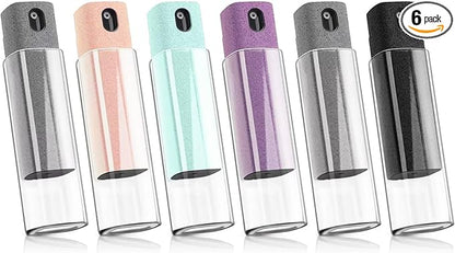 6 Pack Screen Cleaner 3-in-1 Touchscreen Mist Cleaner Spray and Microfiber Cloth Built-in Cleaning Solution Portable Reusable Fingerprint-Proof Spray Bottle for Phone Laptop iPad TV Monitor Car Screen