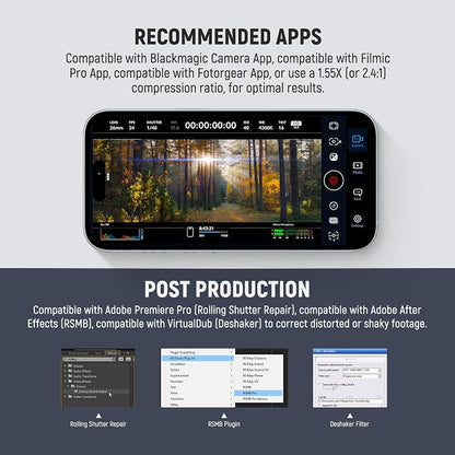 NEEWER 1.55X Blue Flare Anamorphic Phone Camera Lens with 17mm Threaded Clip, 4 Elements 4 Groups 2.4:1 Wide Screen Cinematic Mobile Photography Effect Compatible with iPhone Android Samsung, LS-75