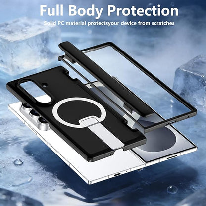 For Samsung Galaxy Z Fold 8 Ultra Case with Kickstand & Screen Protector | MagSafe-Compatible,Military Grade Drop Tested Non-Slip Slim Shockproof Case for Samsung Galaxy Z Fold 8 Ultra-Black