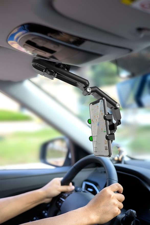 Temvue Car Photography Phone Mount Stabilizer, Universal Cell Phone Car Mount Metal Anti-Shake POV View for Navigation Live Streaming Self-Recording & Video Driving