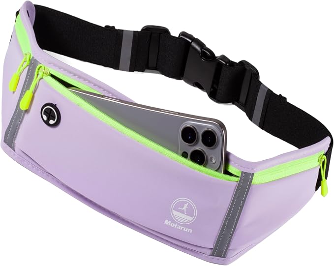 Running Belt Slim Fanny Packs for Women, Purple Waist Pack Running Fanny Pack Phone Holder for Running Sports Hiking Cycling