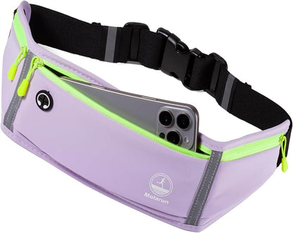 Running Belt Slim Fanny Packs for Women, Purple Waist Pack Running Fanny Pack Phone Holder for Running Sports Hiking Cycling