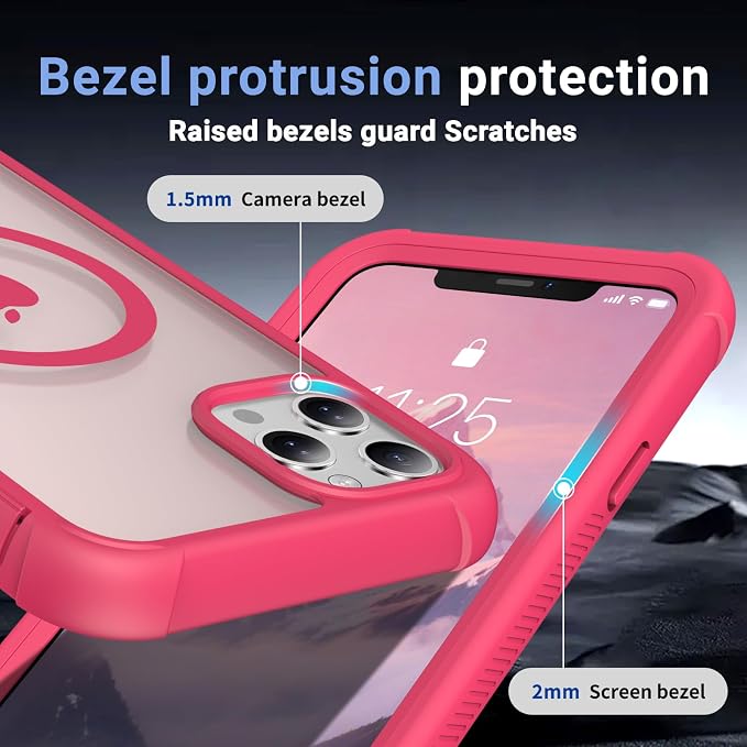 jaroco Magnetic for iPhone 11 Pro Max Case, [Compatible with MagSafe][Military Grade Drop Protection][Heavy Duty Protection][Non-Slip][Shockproof] 2-Layer Durable Bumper Phone Case 6.5''-Rose