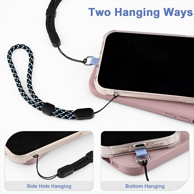 Meliya 4-Pack Phone Wrist Strap, Adjustable Hand Wrist Strap Lanyard with 4pcs Tether Tabs for Most Phone Case