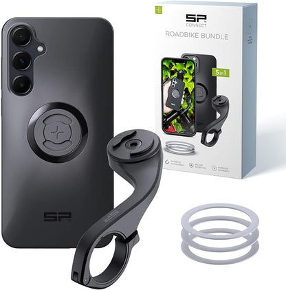 SP CONNECT Road Bike Bundle | SPC+ | Compatible with Samsung A55 | Bike Phone Mount | Bicycle Accessories and Bike Phone Holder | Cell Phone Holder Black