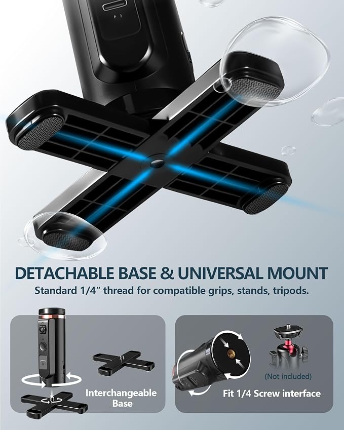 Auto-Tracking Phone Tripod, 360° Rotation Auto Face Tracking Tripod with Gesture & Remote Control, Cell Phone Tripod Stand for Recording, Universal 1/4-Inch Mount for Tripods/Selfie Sticks