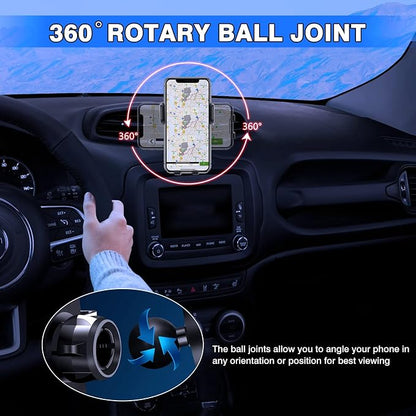 Karltys Car Phone Holder for Jeep Renegade 2015-2024 Accessories Renegade Cell Phone Holder Air Vent Mount for 4-7 Inch Phones Hands Free Thick Case Friendly Mobile Stand