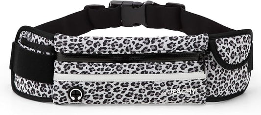 Jueachy Running Belts for Women Waterproof Fanny Pack Running Waist Pouch Phone holder Adjustable Sports Money Belt with Headphone Port