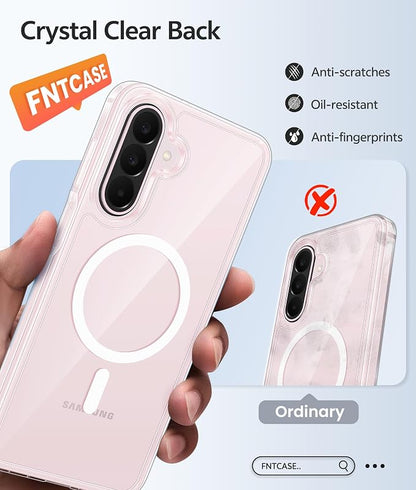 FNTCASE for Galaxy A27 5G Phone Case, Fit for Magsafe, Screen Protector | Clear Anti Yellowing, 14FT Military Grade Drop Protection, Slim Shockproof Protective, for Samsung A 27 4G Cover, Transparent