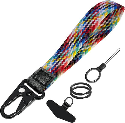 Stretchy Wristlet Keychain, Wrist Lanyard Strap Key Chain Holder to Hold Keys Wallet Phone ID Badge for Men Women