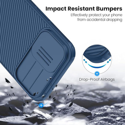 Nillkin for iPhone 17 Case with Slide Camera Cover, Thin Slim Fit, Shockproof Protective, Protector Privacy, Phone Case iPhone 17 Camera Lens Protector 6.3 inch, Blue
