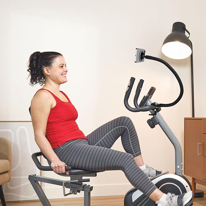 Magnetic Gooseneck Phone Holder for Treadmill/Spin Bike/Mic Stand/Music Stand,19.7" Long Gooseneck Arm Super Crab Clamp iPhone Mount,Compatible with iPhone 12/13/14/15/16/17 Android Cellphone