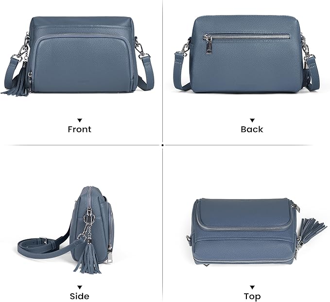 befen Genuine Leather Crossbody Purses for Women Small Crossbody Bags Purse with Built in RFID Blocking Wallet