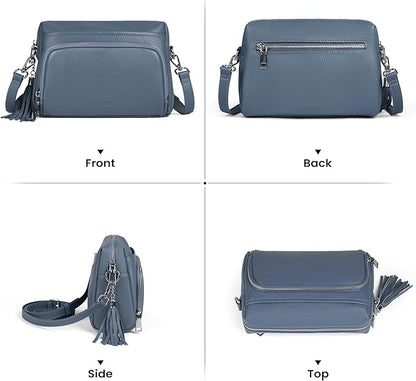 befen Genuine Leather Crossbody Purses for Women Small Crossbody Bags Purse with Built in RFID Blocking Wallet