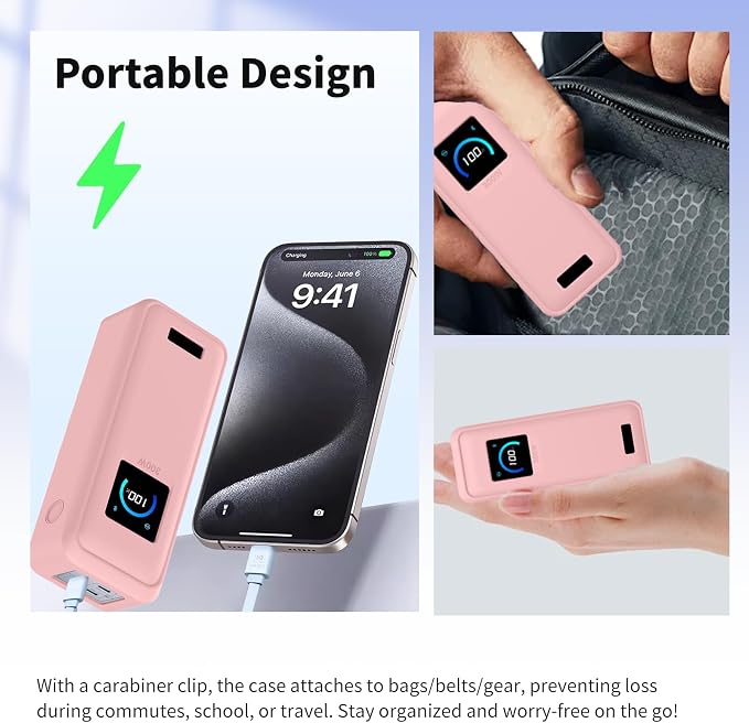 Case for Anker Prime Power Bank(26250mAh 300W)– Soft Silicone Protective Cover Compatible with Prime Power Bank(26250mAh 300W),Shockproof Anti-Scratch Slim Fit Case,Pink
