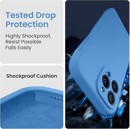 FireNova Designed for iPhone 15 Pro Max Case, Silicone Upgraded [Camera Protection] Phone Case, Soft Anti-Scratch Microfiber Lining Inside, 6.7 inch, Blue