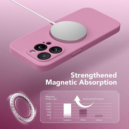 Magnetic for iPhone 13 Pro Max Case, Compatible with MagSafe, [Full Camera Protection][Screen Protector] Silicone Shockproof Protective Phone Case for iPhone 13 Pro Max 6.7", Blackcurrant