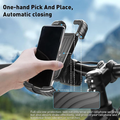 Hiboy Bike Phone Holder, 360° Rotation Adjustable Motorcycle Phone Mount,Bicycle Scooter Handlebar Phone Clip for 5.1" - 6.8" Smartphones